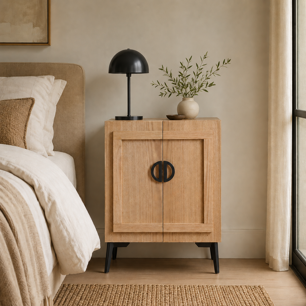 Tiffany Oak Bedside Pedestal