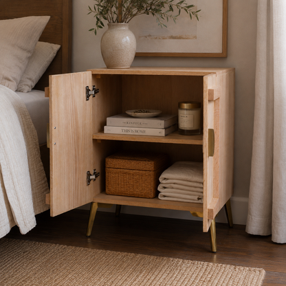 Tiffany Oak Bedside Pedestal