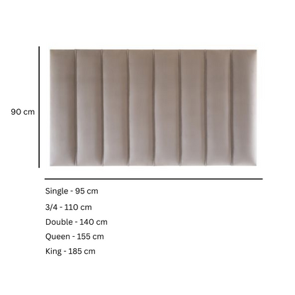 LA Velvet Wall Mounted Headboard - Vertical Panel Design