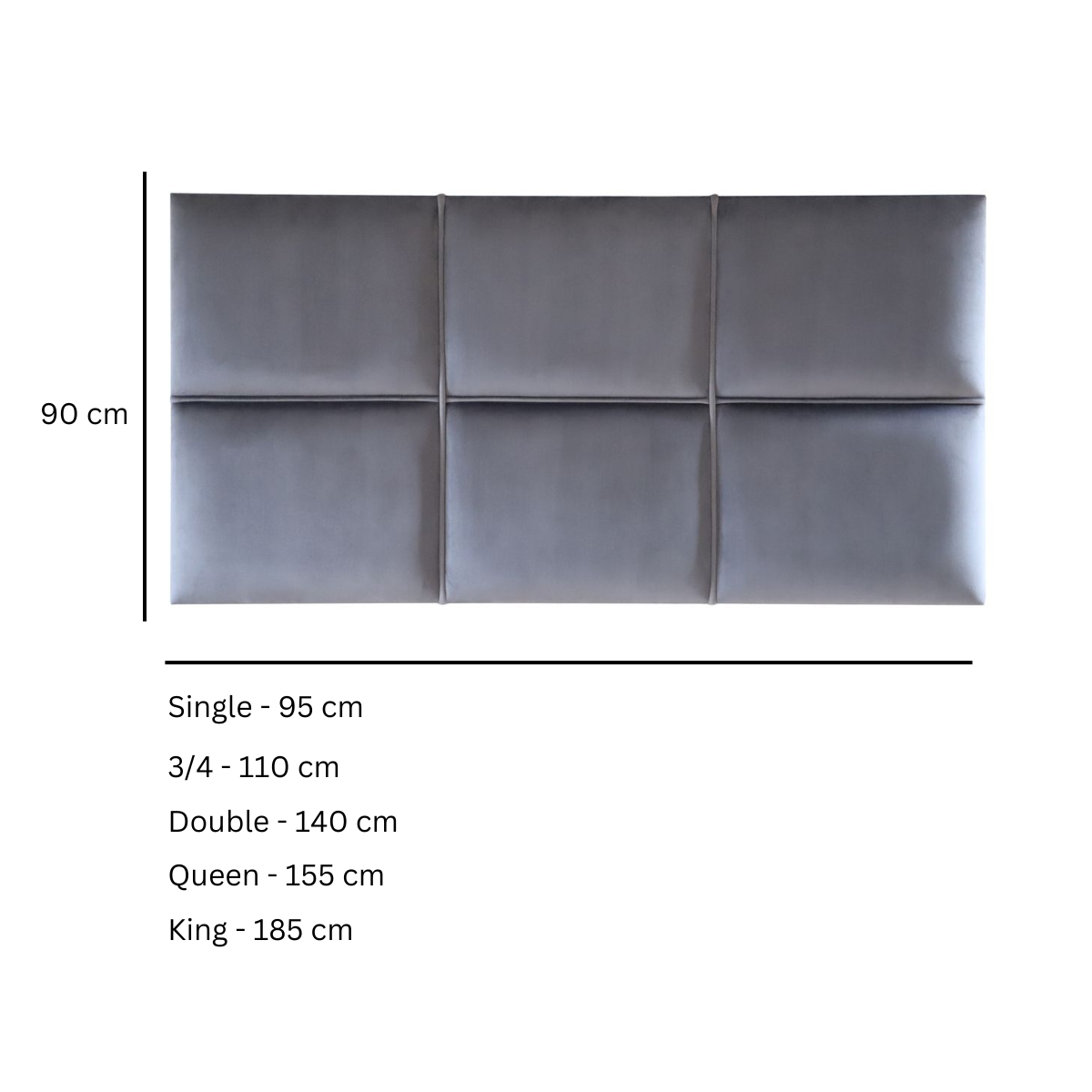 Blocks Wall Mounted Headboard - Velvet Fabric