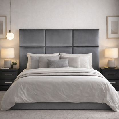 Blocks Wall Mounted Headboard - Velvet Fabric