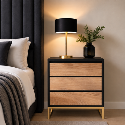 Clifton Bedside Pedestal – Solid Oak Drawfront