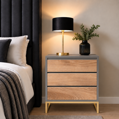 Clifton Bedside Pedestal – Solid Oak Drawfront