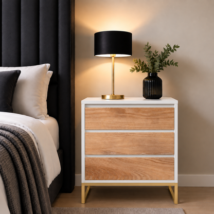 Clifton Bedside Pedestal – Solid Oak Drawfront